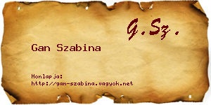 Gan Szabina névjegykártya